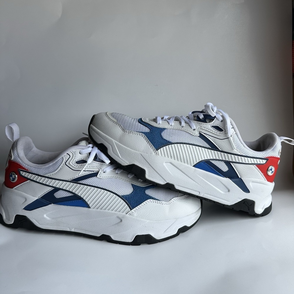 PUMA Bmw Motorsport Trinity Lace Up  Men 9 White Sneakers Casual Shoes 30854502